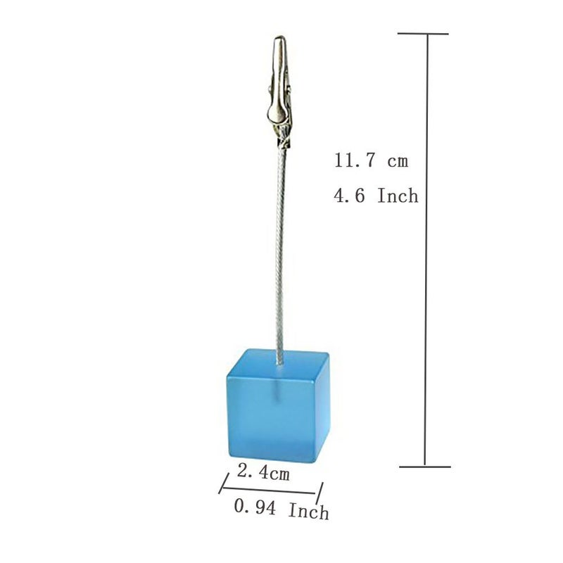 Xiaoyztan Memo Clips Holder,Lake Blue Cube Table Number Holders,Paper Note Clip for Office Home Use, Office Memo Holders, Desk Accessories and Workspace Organizers,Pack of 10 - Image 2